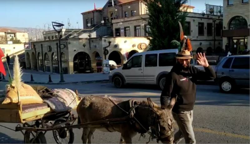 Tiktok fenomeni yürüyen adamın eşeğine Niğde’de el konuldu